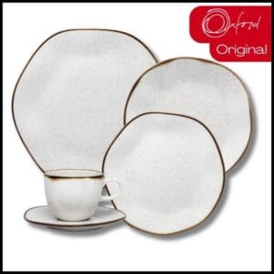 Aparelho de Jantar e Chá Porcelana 30 Peças Ryo Maresia Jogo de Pratos e Xícaras Oxford