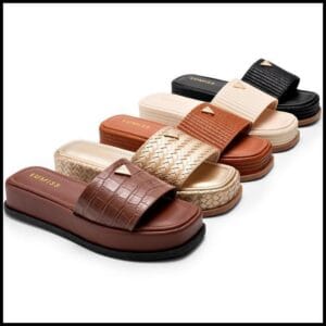 Tamanco Feminino Lumiss Sandália Flatform Chinelo Confortável Juta