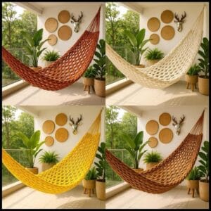 Rede De Dormir Casal Descanso Trançada Em Algodão