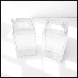 Caixa maleta PVC transparente de acetato 9x4x6,5cm Lembrancinha aniversário, aromatizador sabonete