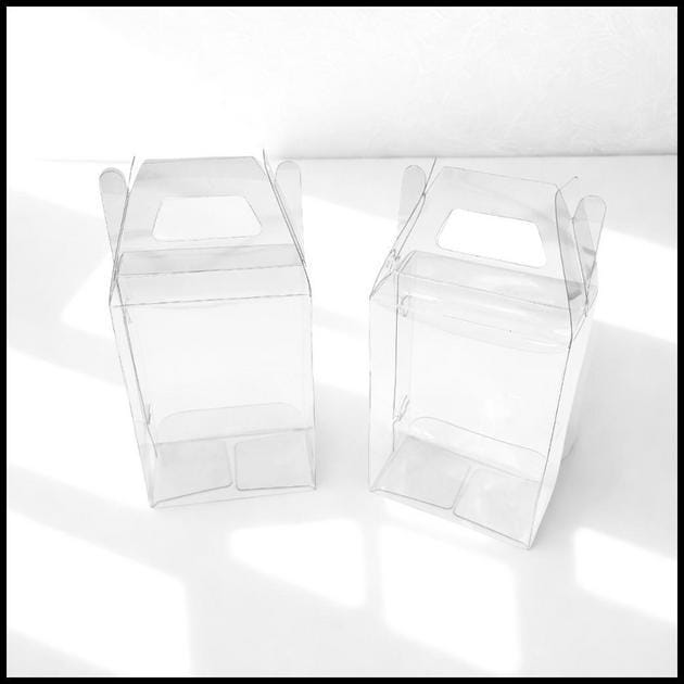 Caixa maleta PVC transparente de acetato 9x4x6,5cm Lembrancinha aniversário, aromatizador sabonete