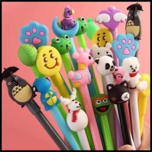 Kit 5-20 Caneta Gel 0.5mm Criativa com Desenho de Coração Bonito Infantil Kawaii