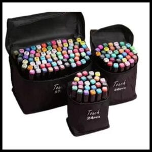 KIT 24/36/48/60/80/120 Estojo Bolsa Caneta Marcadores TOUCH Com Ponta Dupla Tampa Com NÚMERO DE CORES