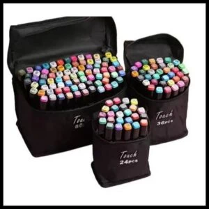 KIT 24/36/48/60/80/120 Estojo Bolsa Caneta Marcadores TOUCH Com Ponta Dupla Tampa Com NÚMERO DE CORES
