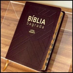 BÍBLIA SAGRADA - NAA - Letra Gigante - Capa Luxo MARROM NOBRE - Com Índice lateral