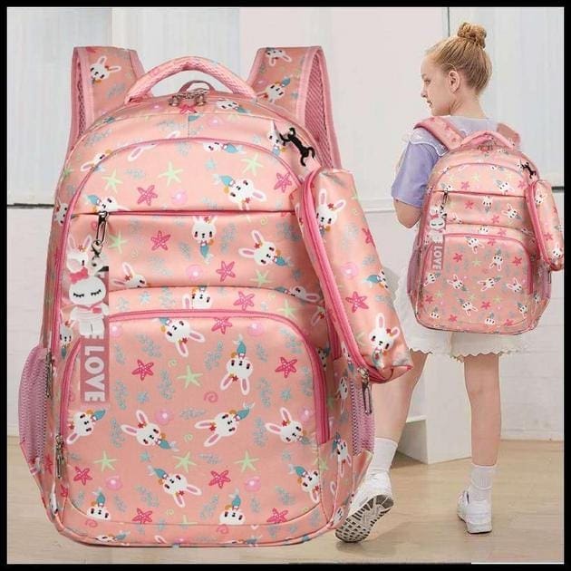 Mochila Escolar Feminina/ Menina /Menino Moda Grande kit Com Estojo Qualidade Premium