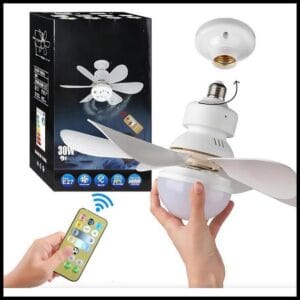 Ventilador De Teto Silencioso 60W Com Lâmpada Luz Led 3 Cores Ajustáveis 6 Pás Com Controle