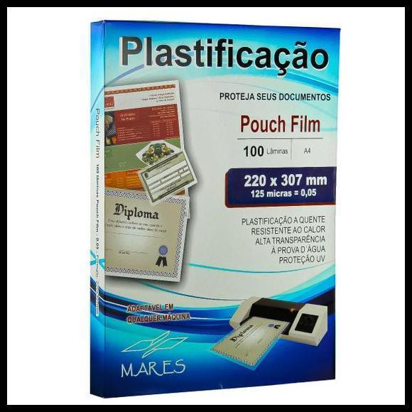 Polaseal Plástico para plastificação A4 220x307 - 100 folhas Pouch Film 0,05 - MARES