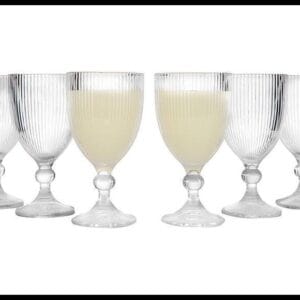 Jogo de Taças de Vidro 350ml 6 Peças Haus Concept Canelado