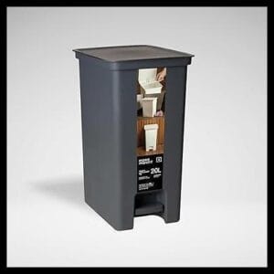 Lixeira Fly com Pedal 20L Paramount – Lixeira Plástica Grande com Tampa, Abertura sem Contato, Mais Higiene e Praticidade, Ideal para Cozinha, Escritório, Área Gourmet (cinza Chumbo)