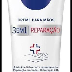 NIVEA Creme para Mãos Reparação com Dexpanthenol 75g, Alívio do Ressecamento, Hidratação 24h, Reparação Profunda, Uso Diário, Pele Seca e Extrasseca