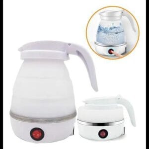 Jarra Chaleira Elétrica Dobrável Silicone Viagens Portátil 400w 110v Cor Branco Marca Swave