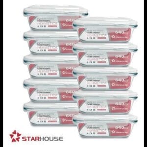 Kit 10 Potes Herméticos Vidro 640ml Starhouse Marmita Forno Micro-ondas