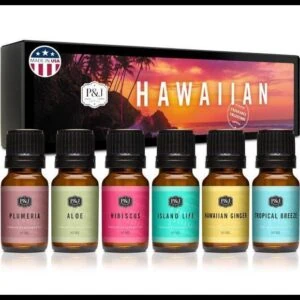Conjunto de óleos perfumados P&J Trading Hawaiian com 6 aromas de 10 ml