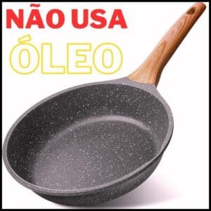 Frigideira Antiaderente de Alumínio Revestimento Cerâmico Premium Funda Cabo Madeira Não Gruda