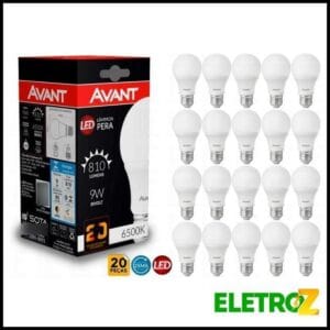 Kit com 10 Lâmpadas Led 9W Bivolt Branco Frio 6500K Avant