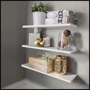 Kit 3 Prateleiras 30cm MDF Sofisticado Nichos Sala Cozinha Quarto Banheiro Com Kit De Instalação