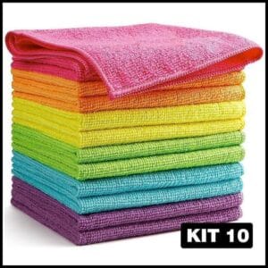 Kit 10 Panos De Limpeza Microfibra alta absorção Multiuso