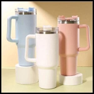 Copo Térmico Grande 1200ml Em Aço Inox Com Alça E Canudo Metal Cor Vibrante