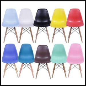 Cadeira DKR Eiffel base Madeira - Branca, Preta, Bege e Cinza e mais 15 cores