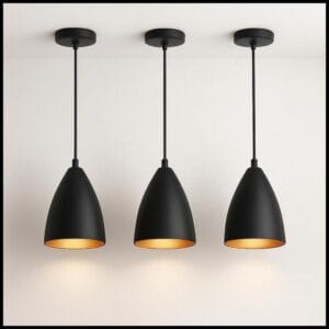 3 Unidades Luminaria Modernas Pendentes Sala Jantar De Teto Preta