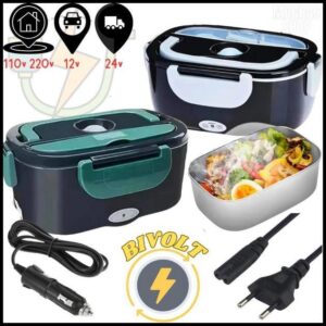 Marmita Elétrica Veicular- Aquece em 30 Min | 110V/220V e 12V/24V | Prática e Portátil