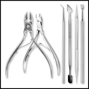 Kit Manicure 6 Peças Inox Alicate Corte Unha + Cutícula Espátula Palito Raspador Desencravador
