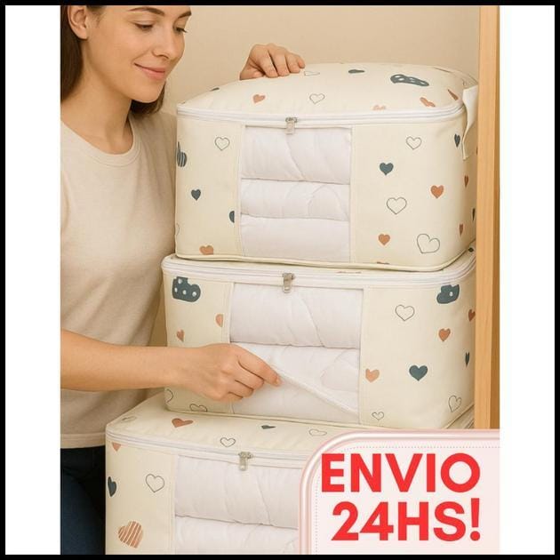 Caixa Saco Organizador Guarda Roupa Edredons 75 LITROS Multiuso Closet Cobertor Anti Mofo e Poeira