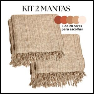 Kit 2 Mantas Decorativas Para Sofá Luxuosa Tamanho 210X120 Tecido 100% Algodão Casa Nova Elegante