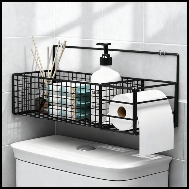 KIT Organizador Prateleira Banheiro Suporte Papel Higiênico Acessórios Banheiro