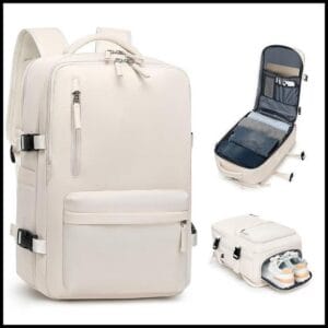 Mochila de Viagem Multifuncional Feminina Impermeável Executiva Notebook Mochila Reforçada,Carregamento USB