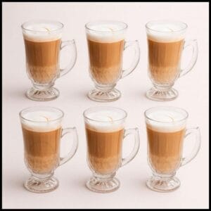Jogo 6 Peças Canecas Capuccino Nespresso Em Vidro Irish Coffee 150ml