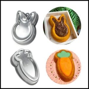 Kit 02 formas para Pascoa Coelho P e Cenoura Aluminio