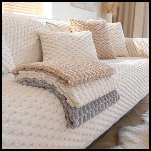 Capa De Sofá 1 2 3 4 Lugares Em Forma De l Nordic Simplicidade Toalha Slipcover Cobertor Almofada De Pelúcia Traseira