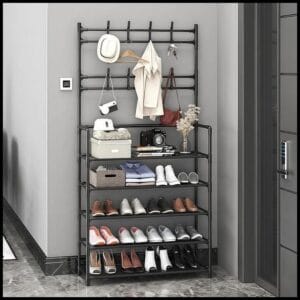 Arara 4/5 Andar Sapateira Organizadora Cabideiro Suporte Multiuso Sapato Tenis Roupa Quarto Armários