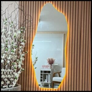 Espelho Grande Orgânico de Corpo Inteiro com Iluminação LED Chão Quarto Sala Salão hall Luxo Promoção Lançamento