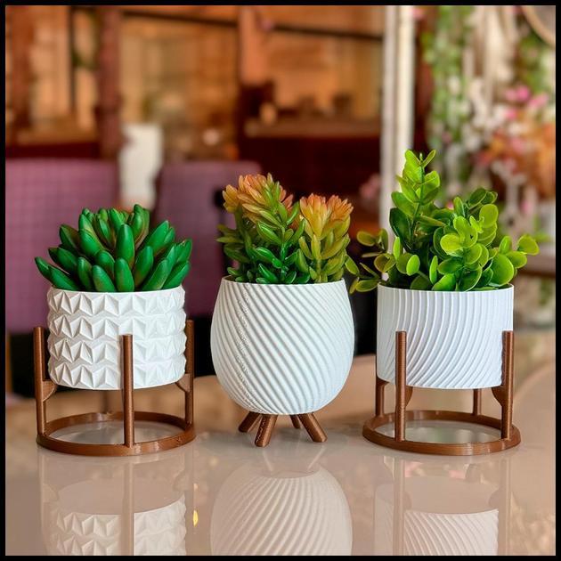 Kit de Vasos Cachepot Minimalista Texturas Vasinho Sala Decoração Delicada para Plantinhas Cactus