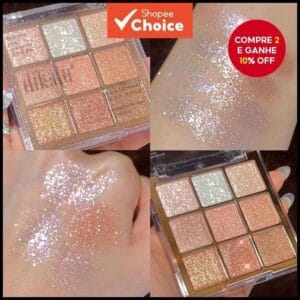 Paleta De Sombras De Floco De Neve De Natal Com Brilho De 9 Cores DIKALU-Maquiagem Para Olhos Totalmente Pérola E Diaman