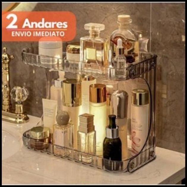 Organizador Prateleira Diamante Acrílico Porta Maquiagem Beleza linhas