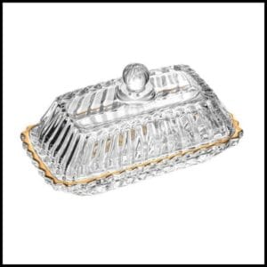 Manteigueira Wolff Imperatriz de Cristal com Fio de Ouro