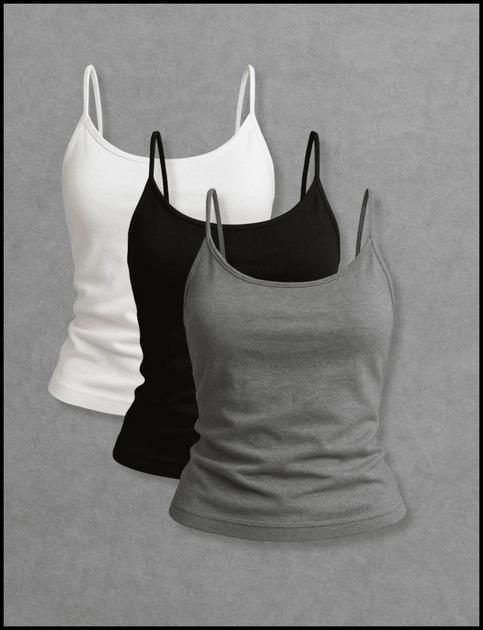 KIT 3 REGATA FEMININO DE ALCINHA FINA BLOGUEIRA