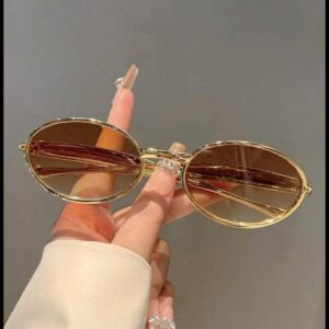 1 Peça Óculos Oval Moderno Feminino, Óculos Decorativos de Estilo Minimalista com Armação Pequena e Lentes Multicoloridas, Acessório de Moda Feminina de Design Retrô