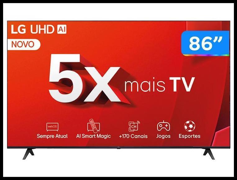 Smart TV 86" 4K LG Ultra HD 86UT8050 com Processador a5 Ger7 AI, Alexa/Chromecast integrado, Otimizador de Jogos, webOS 24 e Controle Smart Magic