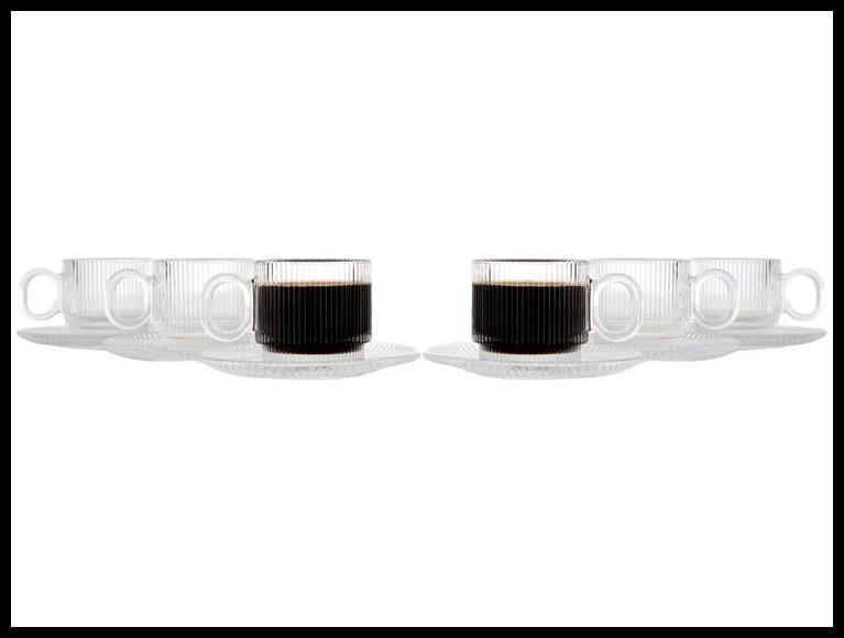 Jogo de Xícaras de Chá 170ml Haus Concept Canelado 6 Peças