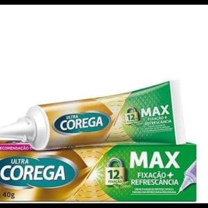 Corega Ultra Creme Fixador de Dentadura e Próteses, Sabor Menta, Forte Fixação por até 12h, 40g
