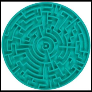 Pet Games Labirinto Verde-Água P -Tapete Para Lamber E Comedouro Para Cães