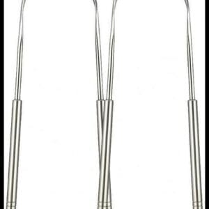 Kit 2 Raspadores de Língua Aço Inoxidável Elimina o Mau Hálito Toxinas e Resíduos Fácil de limpar Antibacteriano Higiênico Raspador De Lingua