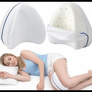 Travesseiro Ortopédico para Pernas, Almofada Espuma Memória, Alívio de Dores no Joelho e Quadril, calmante para ciática, costas, quadris, joelhos, articulações e gravidez