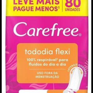Carefree Protetor Diário Todo Dia Flexi Sem Fragrância, 80un