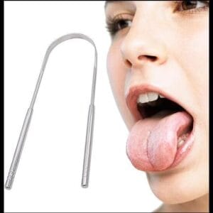 Raspadores de Língua em Aço Inoxidável – Remove Mau Hálito, Toxinas e Resíduos | Fácil de Limpar, Antibacteriano e Higiênic (Um)